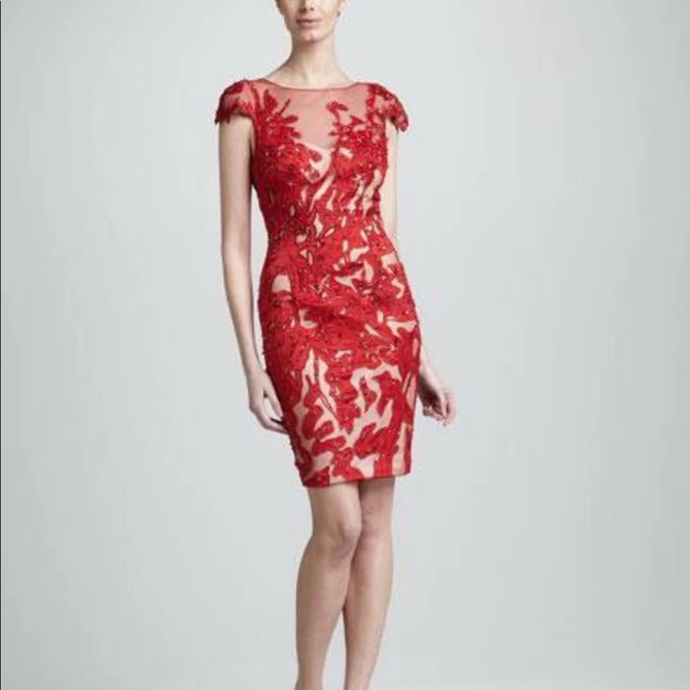 mandalay red sequins lace dress size 6